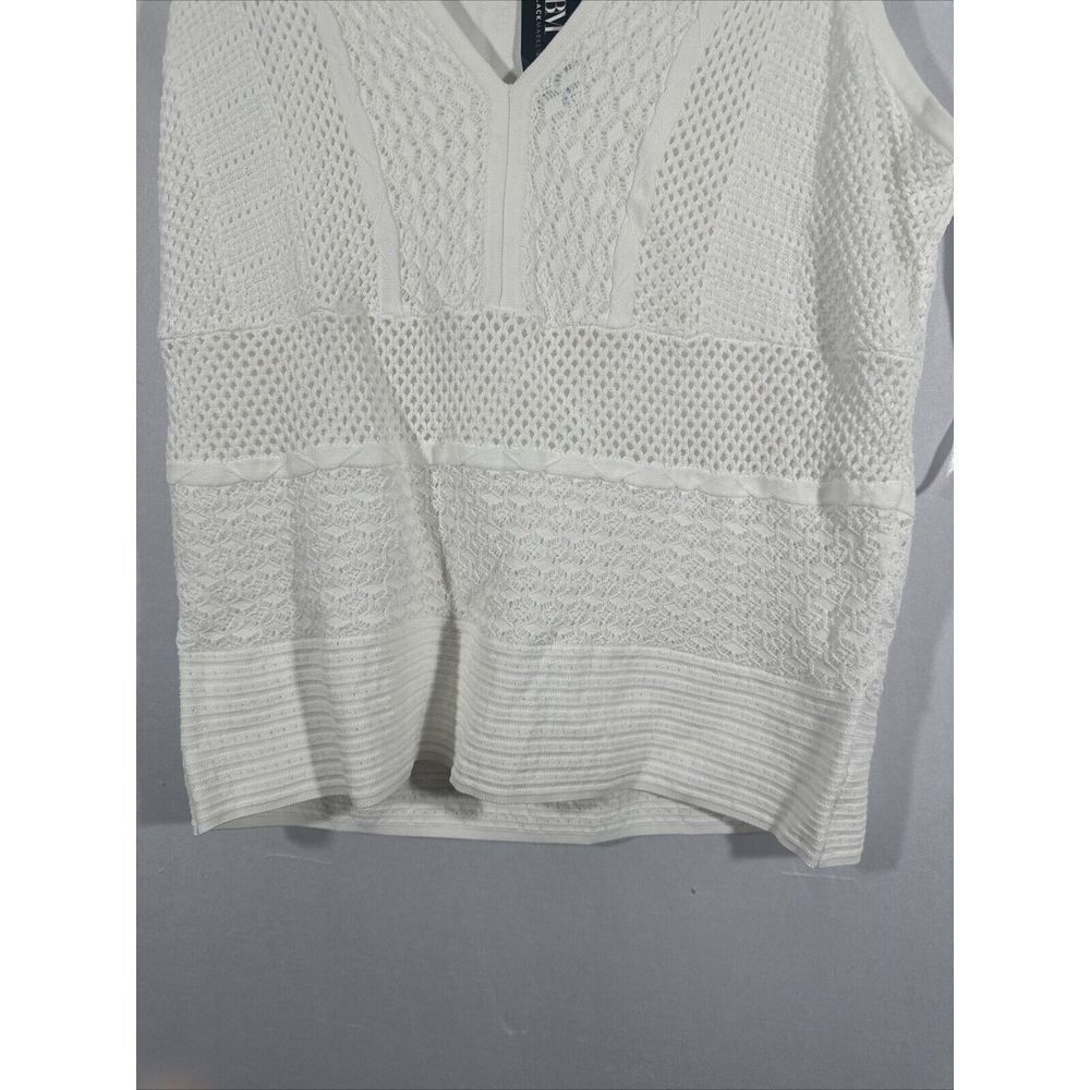 NWT $79 White House Black Market [ L ]‎ Pointelle V Neck Tank White #6330 - Picture 3 of 11